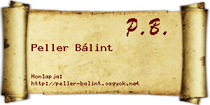 Peller Bálint névjegykártya